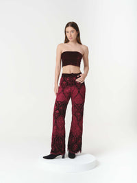 VELVET TOP BURGUNDY