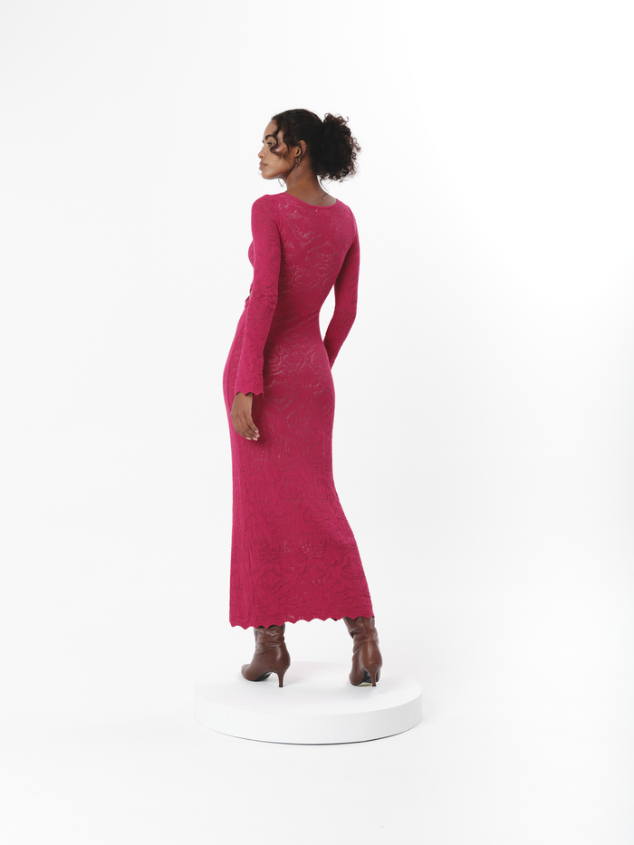 CORELLE DRESS RASPBERRY