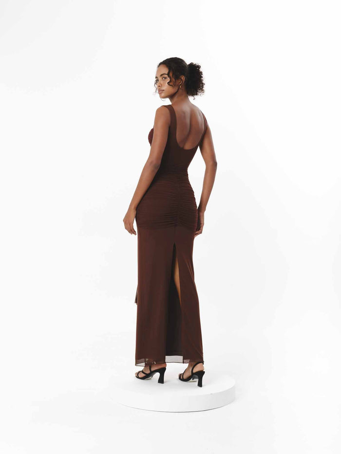 ODELLE DRESS CHOCOLATE